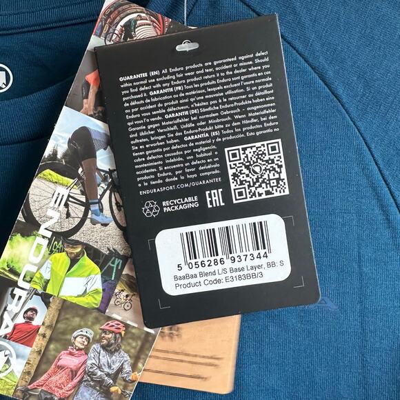 Endura BaaBaa Blend Long Sleeve Base Layer Blueberry S - Picture 4 of 12